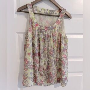 Loft Sleeveless Blouse Gray Green Size M
